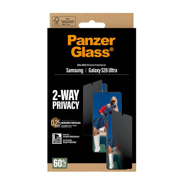 PanzerGlass Samsung Galaxy S26 Ultra Skärmskydd Ultra-Wide Fit Privacy EasyAligner