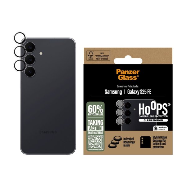 PanzerGlass Samsung Galaxy S25 FE Kameraskydd Hoops Transparent