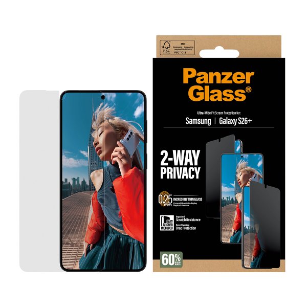 PanzerGlass Samsung Galaxy S26 Plus Skärmskydd Ultra-Wide Fit Privacy EasyAligner