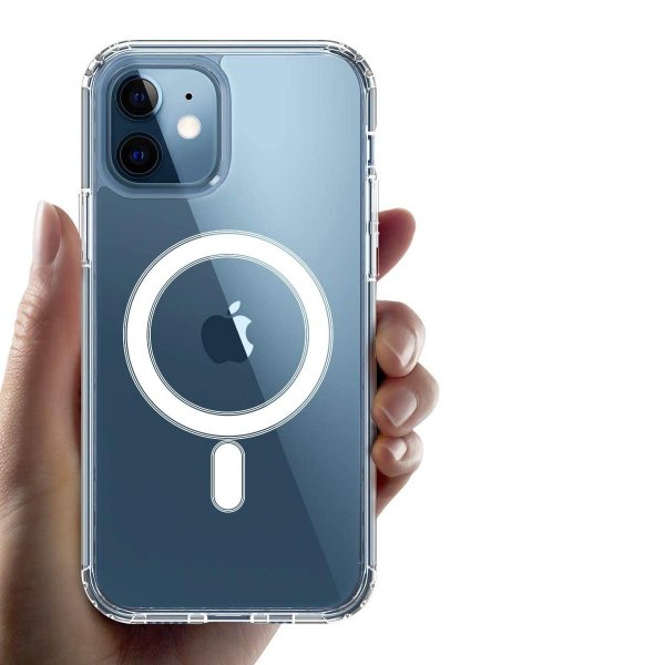 iPhone 12 Mini Skal TPU MagSafe Stöttåligt Transparent