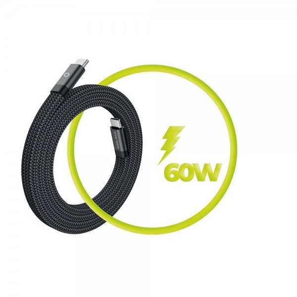 Mobile Origin Platt Kabel Magnetisk USB-C till USB-C 1m Svart