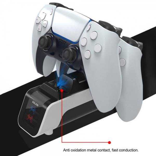 Aolion PlayStation 5 DualSense Kontroll Dubbel Laddningsdocka