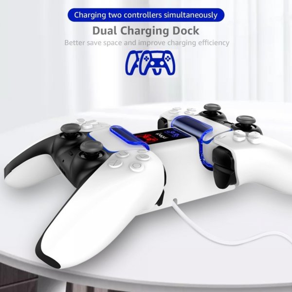 Ipega PlayStation 5 Kontroller Dubbel Laddningsstation