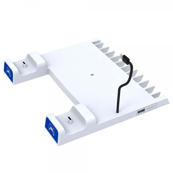 Ipega PS5/PS5 Slim Dockningsstation Kylningsfläkt Kontrolladdning Spelförvaring