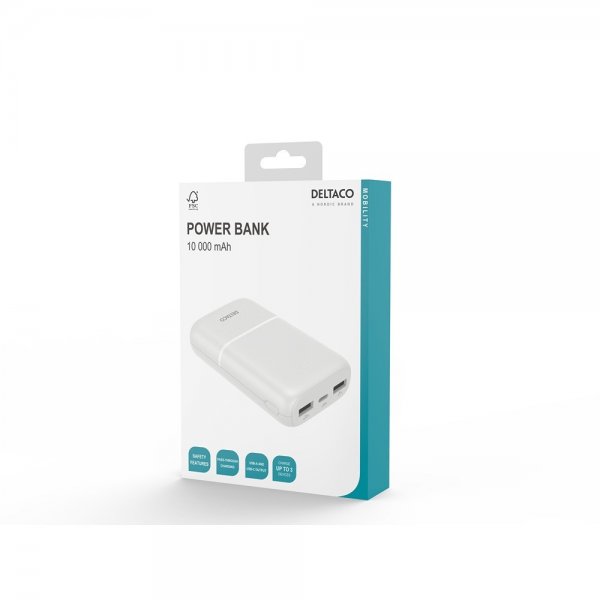 Deltaco Powerbank 10 000 mAh Vit