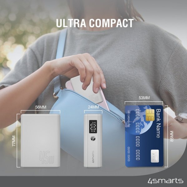 4smarts Powerbank Pocket Slim 10 000 mAh 45W Vit