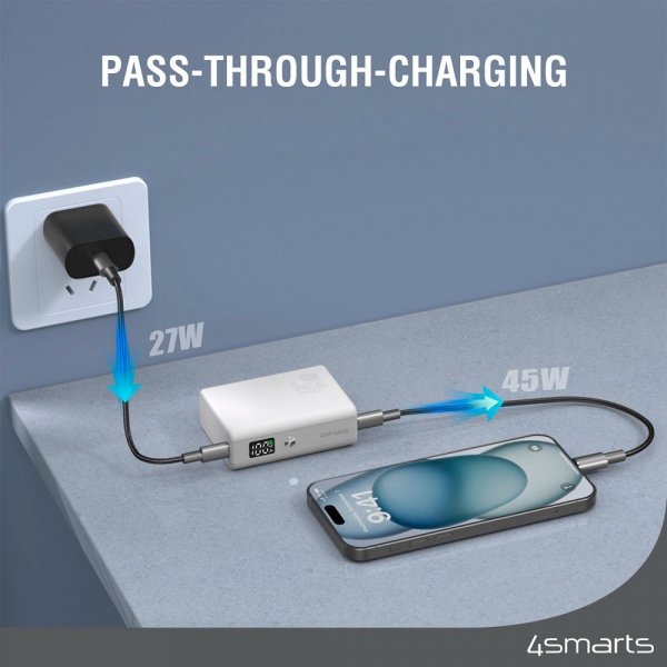 4smarts Powerbank Pocket Slim 10 000 mAh 45W Vit