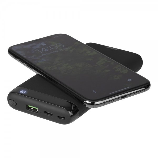 Deltaco Powerbank Wireless 10 000 mAh Svart