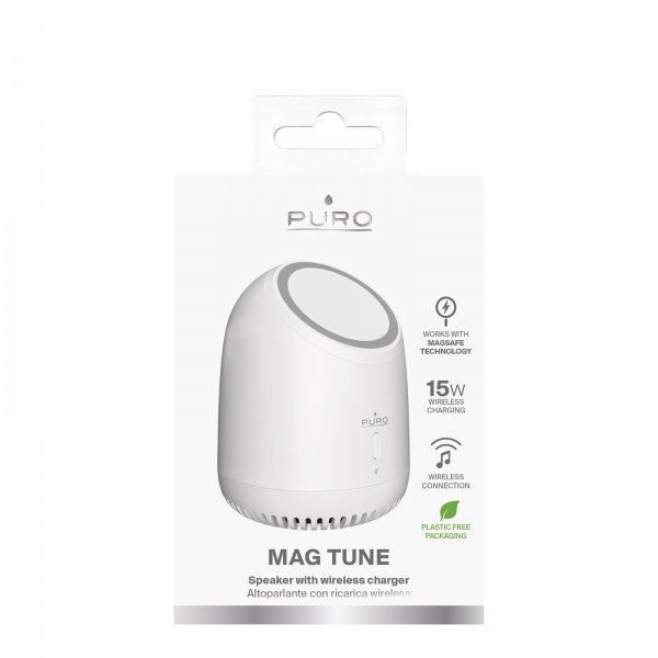 Puro Trådlös Laddare och Högtalare Mag Tune 15W MagSafe Vit