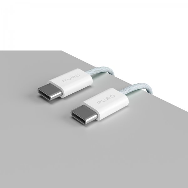 Puro Kabel Fabrik 2.0 60W USB-C till USB-C 1.5m Ljusblå