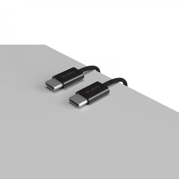 Puro Kabel Fabrik 2.0 60W USB-C till USB-C 1.5m Svart