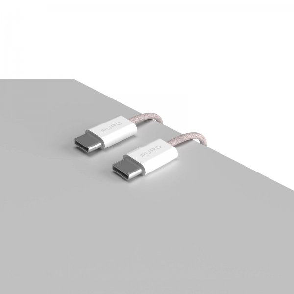 Puro Kabel Fabrik 2.0 60W USB-C till USB-C 1.5m Rosa