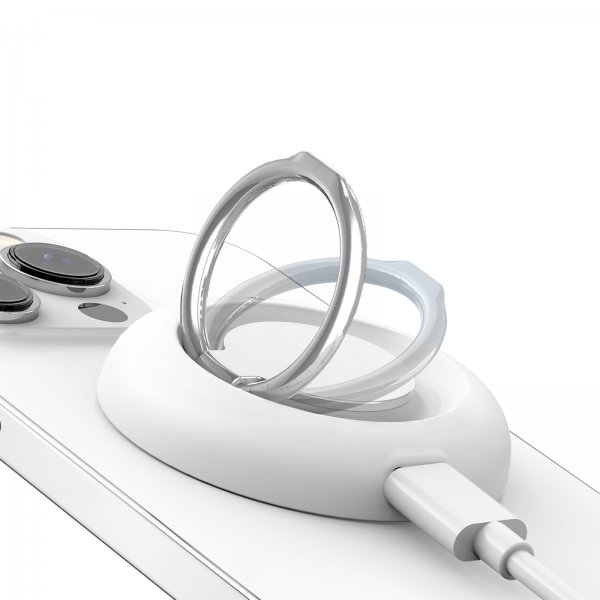 Puro Trådlös Laddare Mag Loop Pro Ring Stand MagSafe Vit