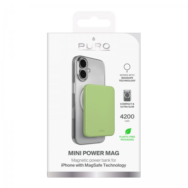 Puro MagSafe Powerbank Mini Power Mag Ljusgrön