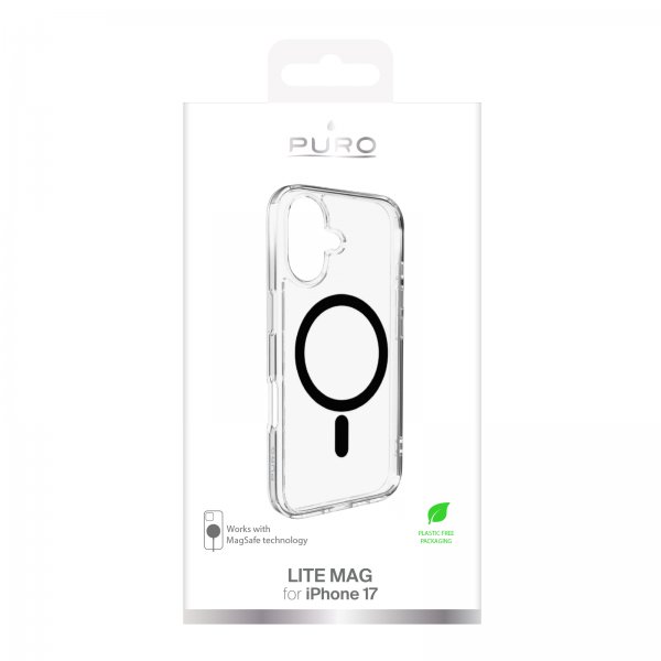 Puro iPhone 17 Skal Lite Mag Transparent Svart