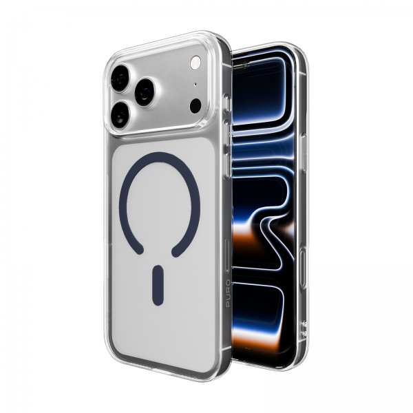 Puro iPhone 17 Pro Max Skal Lite Mag Transparent Blå