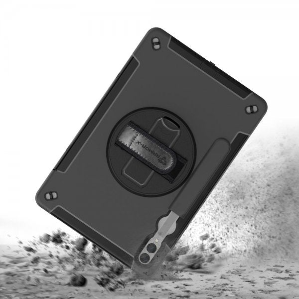 Armor-X Samsung Galaxy Tab S9 Plus Skal Rainproof Rugged Case Hand Strap Kickstand