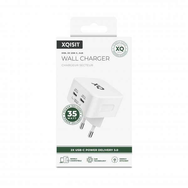 Xqisit Laddare 35W 2xUSB-C GaN Wall Charger