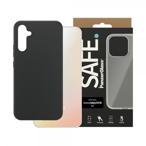 SAFE by PanzerGlass Samsung Galaxy A34 5G Skal Soft TPU Case Svart