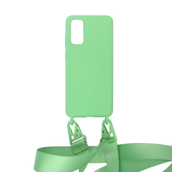 Samsung Galaxy S20 Skal Silikon med Halsband Grön