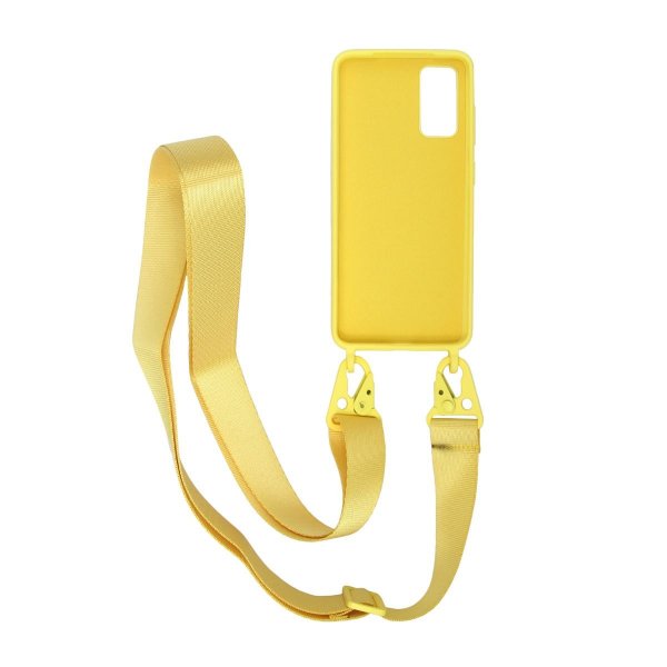 Samsung Galaxy S20 Skal Silikon med Halsband Gul