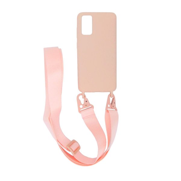 Samsung Galaxy S20 Skal Silikon med Halsband Rosa
