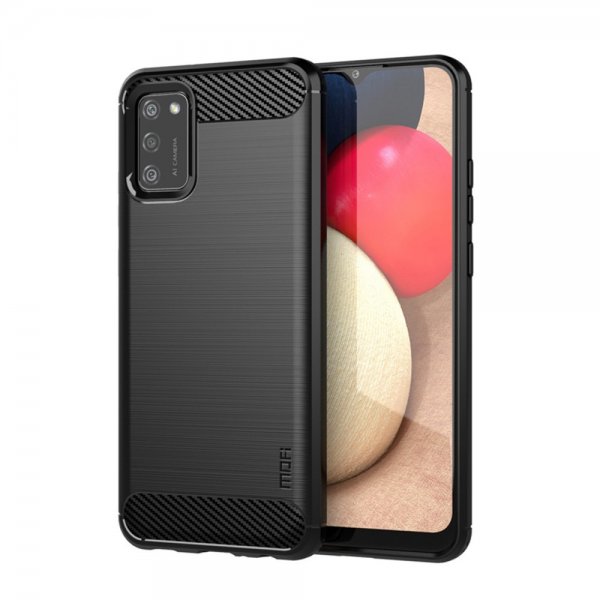 Mofi Samsung Galaxy A02s Skal Borstad Kolfibertextur Svart