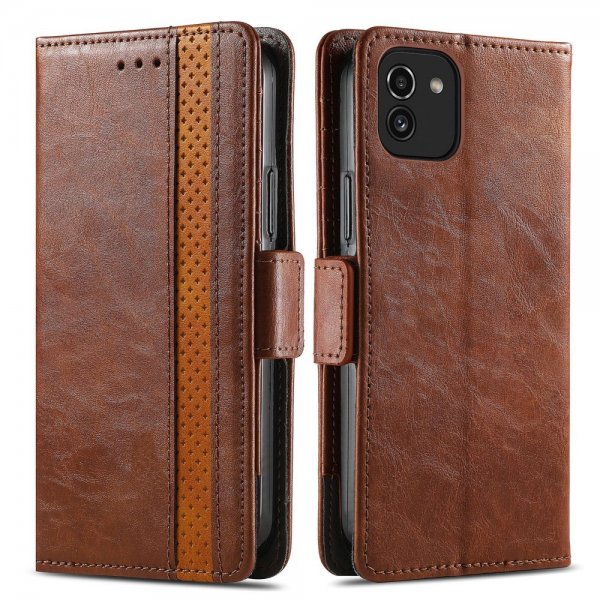 Samsung Galaxy A03 Fodral Stripe Mörkbrun