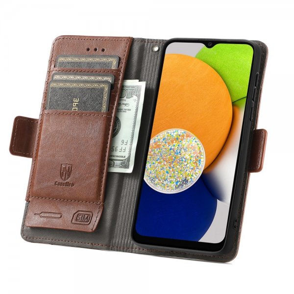Samsung Galaxy A03 Fodral Stripe Mörkbrun