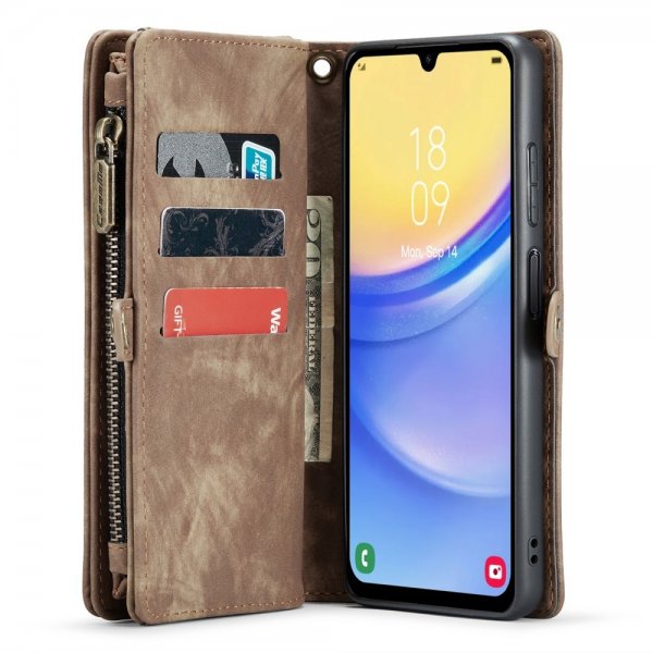 CaseMe Samsung Galaxy A15 Fodral 008 Series Löstagbart Skal Brun