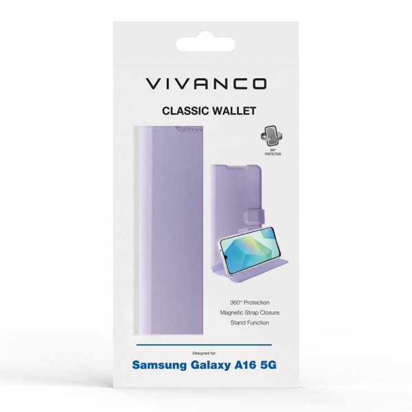 Vivanco Samsung Galaxy A16 Fodral Classic Wallet Lavendel