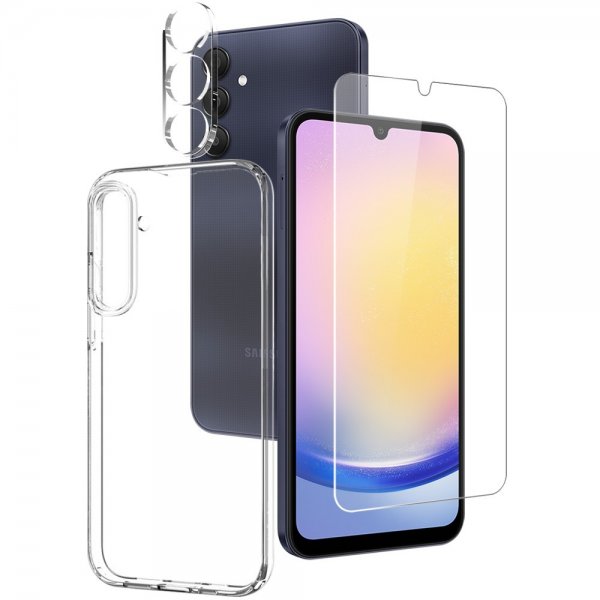 Northjo Samsung Galaxy A25 Skal med Skärmskydd och Kameraskydd 3-i-1