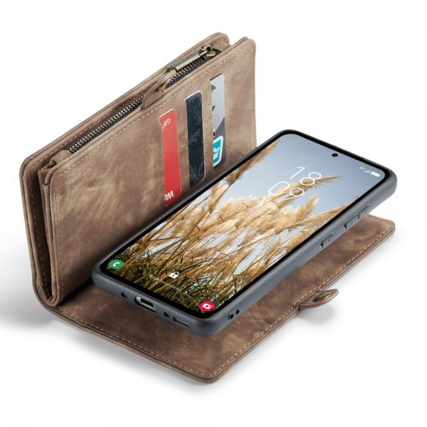 CaseMe Samsung Galaxy A35 Fodral 008 Series Löstagbart Skal Brun