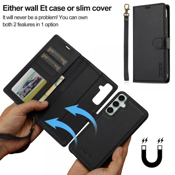 Lc.Imeeke Samsung Galaxy A35 Fodral med Löstagbart Skal L2 Series MagSafe Svart
