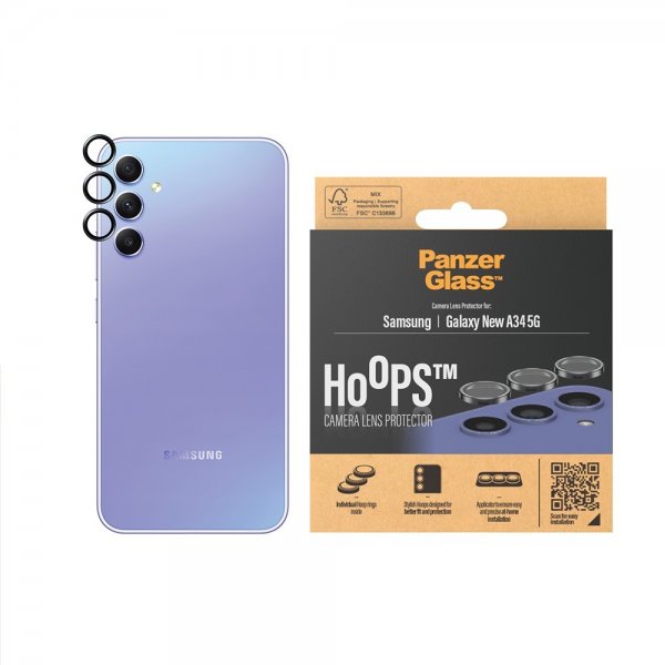 PanzerGlass Samsung Galaxy A35 Kameraskydd Hoops Svart