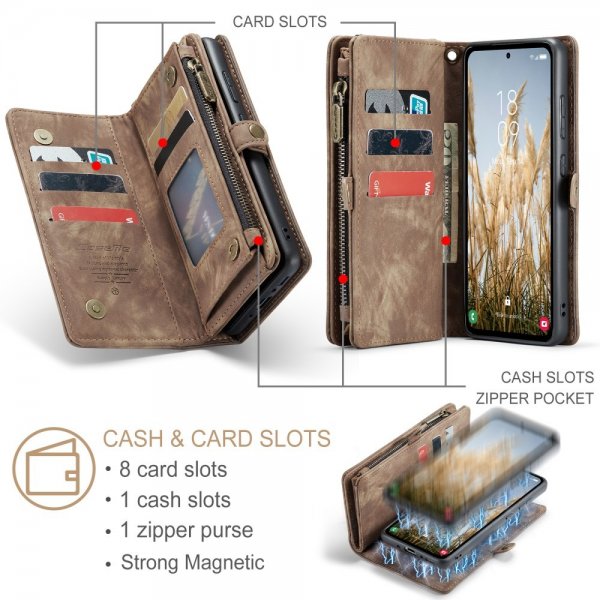 CaseMe Samsung Galaxy A36 Fodral 008 Series Löstagbart Skal Brun