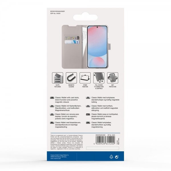Vivanco Samsung Galaxy A36/Galaxy A56 Fodral Classic Wallet Greige