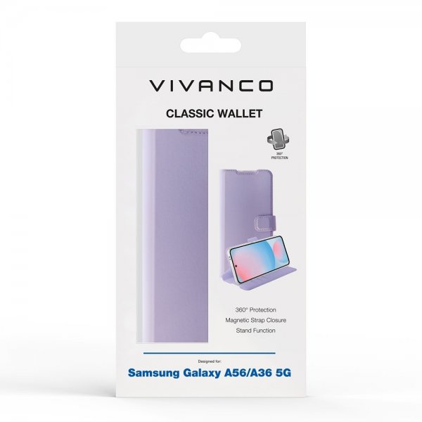 Vivanco Samsung Galaxy A36/Galaxy A56 Fodral Classic Wallet Lavendel