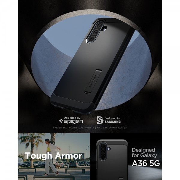 Spigen Samsung Galaxy A36 Skal Tough Armor Svart