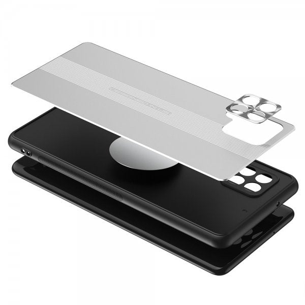 Samsung Galaxy A42 5G Skal med Metallplatta Silver