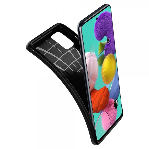 Spigen Samsung Galaxy A51 Skal Rugged Armor Matte Black