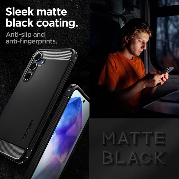 Spigen Samsung Galaxy A55 Skal Rugged Armor Matte Black