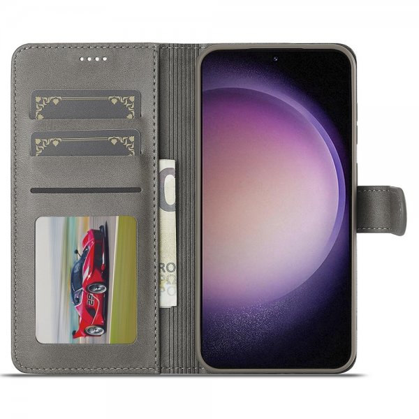 Lc.Imeeke Samsung Galaxy A56 Fodral med Kortfack Stativfunktion Grå