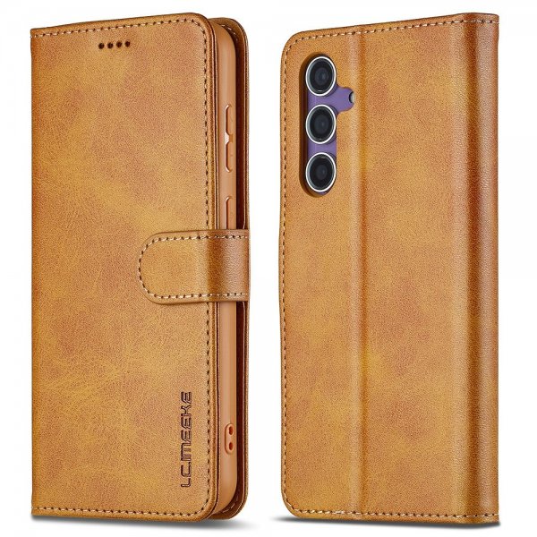 Lc.Imeeke Samsung Galaxy A56 Fodral med Kortfack Stativfunktion Ljusbrun