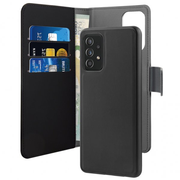 Puro Samsung Galaxy A72 Fodral Wallet Detachable 2 in 1 Löstagbart Skal Svart