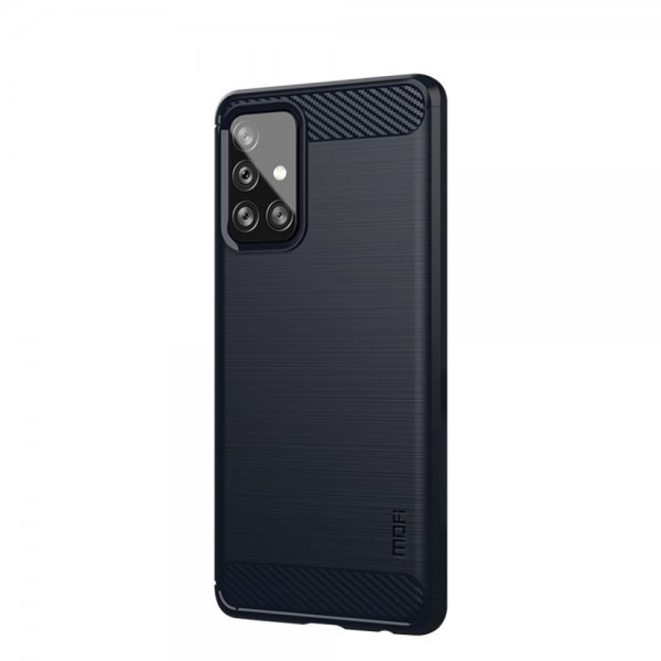 Mofi Samsung Galaxy A72 Skal Borstad Kolfibertextur Blå