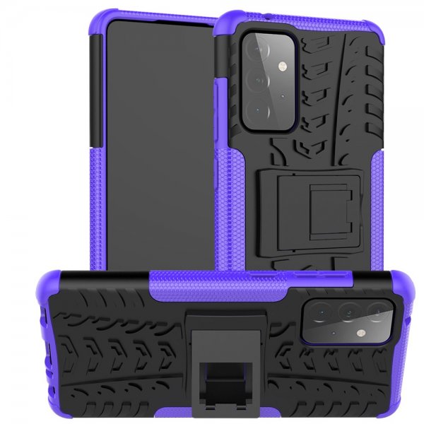 Samsung Galaxy A72 Skal Däckmönster Stativfunktion Lila
