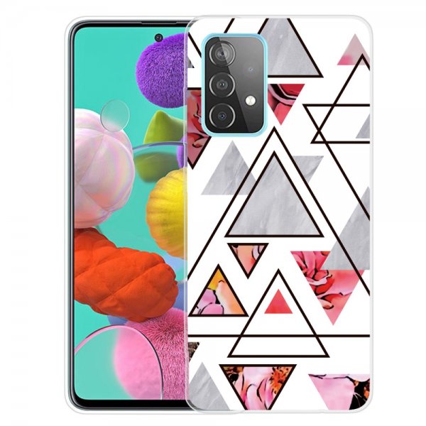 Samsung Galaxy A72 Skal Marmortrianglar Blommönster