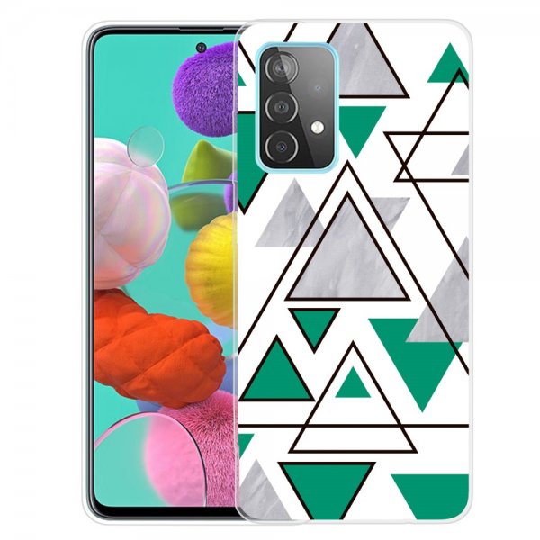 Samsung Galaxy A72 Skal Marmortrianglar Grön