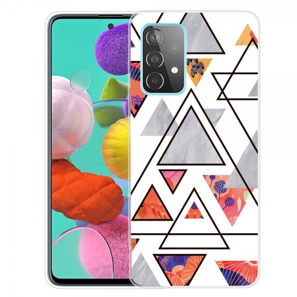 Samsung Galaxy A72 Skal Marmortrianglar Växtmönster